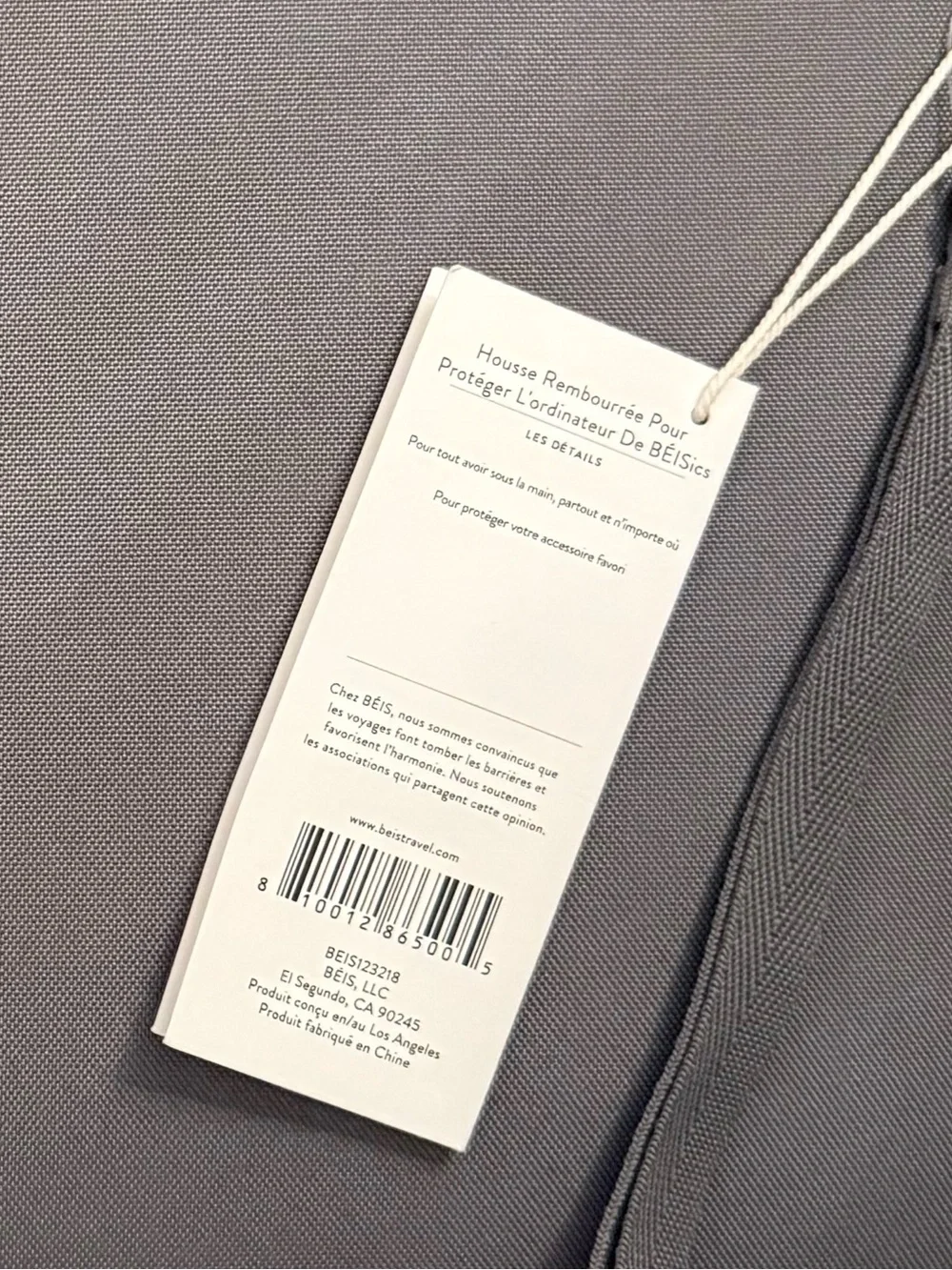 BEISics Padded Laptop Pouch in Grey